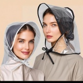 Rain Bonnet with Visor Clear Waterproof Rain Scarf Protect Hairstyle Plastic Rain Hats for Women