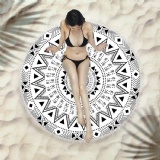 full  cover printed  microfiberaztec round beach towel